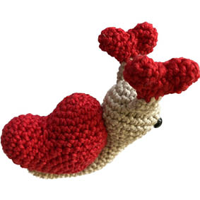 Slak met rood hart